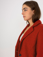 Hurt Ciemnopomarańczowy pluszowy płaszcz z kieszeniami OCH BELLA  