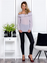 Szyfonowa bluzka hiszpanka szara