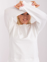 Hurtowna Ecru bluza plus size z okrągłym dekoltem