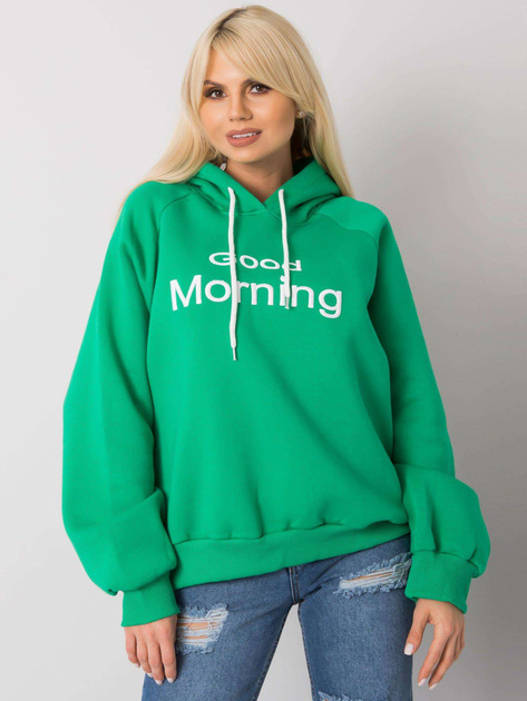 Zielona ocieplana bluza oversize z kapturem Alice