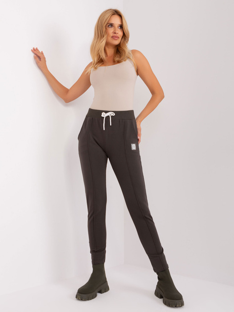Hurtownia Khaki spodnie dresowe damskie z bawełny