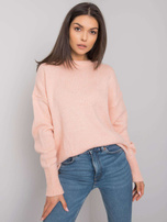 Helles rosa Sweatshirt mit Kette Vermillion RUE PARIS.