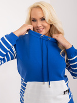 Hurt Kobaltowa damska bluza plus size w paski