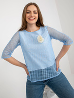 Hurt Jasnoniebieska bluzka wizytowa z rękawem 3/4