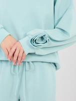 Pastelowy miętowy komplet z bluzą oversize