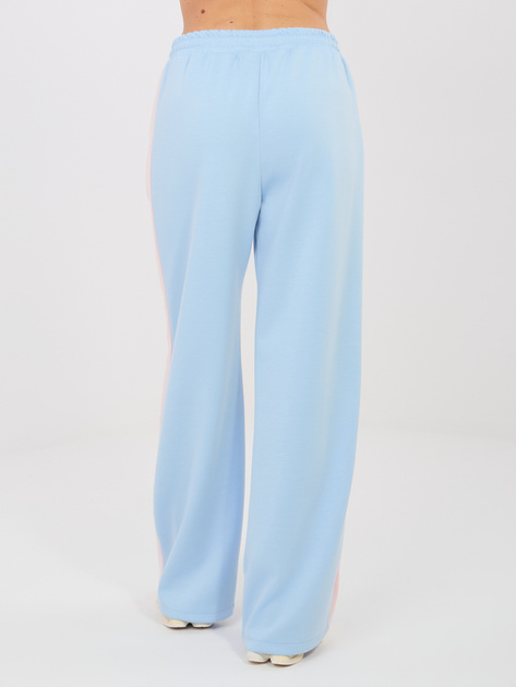 Pastelowy niebieski komplet z szerokimi spodniami RUE PARIS