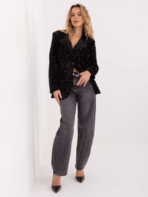 Czarna wizytowa marynarka z cekinami RUE PARIS