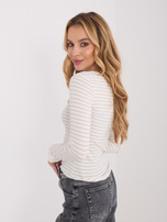 Ecru-beżowa bawełniana bluzka w paski