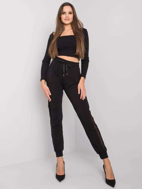 Czarne bawełniane spodnie dresowe Susan