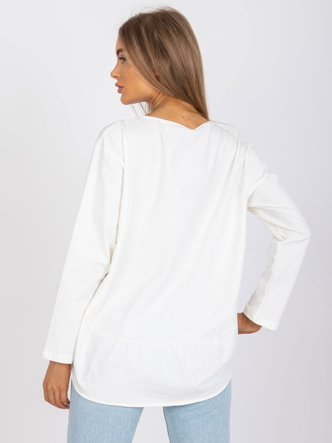 Ecru bluzka oversize z długim rękawem Renata