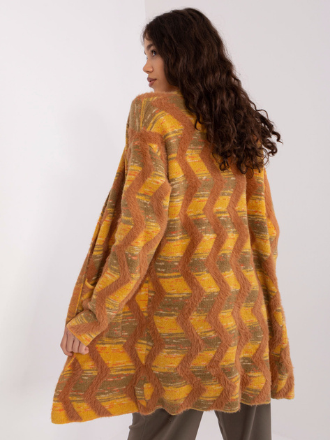 Hurt Ciemnożółty kardigan w geometryczne wzory