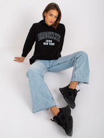 Czarna długa bluza dresowa z kapturem Roxane  