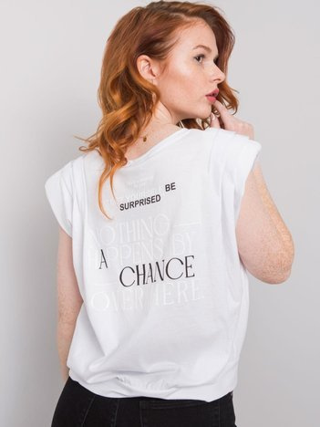 Biały t-shirt z napisami Zariah