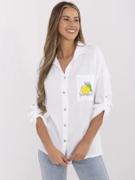 Biała muślinowa koszula z nadrukiem cytryny 