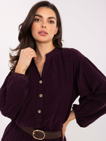 Dunkellila Cordbluse aus dem Set.