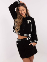 Hurt Czarny dwuczęściowy komplet z mini spódnicą