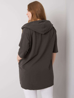 Khaki bluza plus size na suwak Lounes