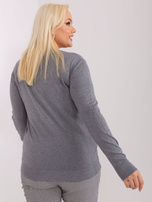 Hurt Ciemnoszary klasyczny sweter plus size z wiskozą