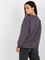 Hurtownia Ciemnoszara bawełniana bluza z nadrukiem