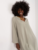 Hurtownia Khaki luźna sukienka z kieszeniami SUBLEVEL