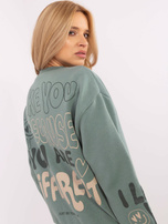 Hurt Pistacjowa dresowa bluza z napisami SUBLEVEL