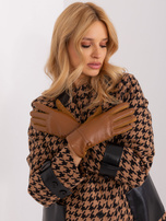 Hurt Jasnobrązowe damskie rękawiczki z ocieleniem