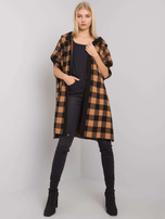 Czarno-camelowy kardigan z kapturem Lovington