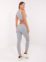 Szary sportowy komplet w prążek FOR FITNESS 