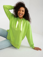 Hurt Light green sweatshirt with a hood and drawstrings.