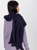 Hurtownia online Granatowy damski szal w ażurowy wzór