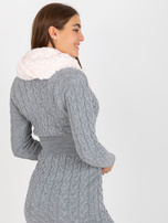 Hurt Jasnoróżowy damski komin ze sztucznego futerka 