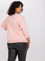 Brudnoróżowa bluzka plus size z nadrukiem Cordelia 