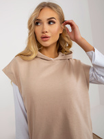 Hurt Beżowy trzyczęściowy komplet casualowy z bluzą