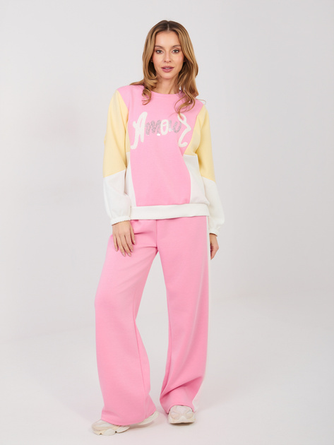 Różowe dresowe spodnie z miękkiego materiału RUE PARIS