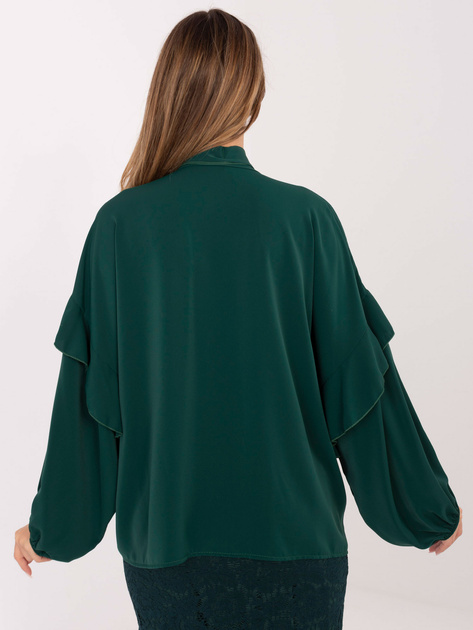 Ciemnozielona koszula oversize z kokardą