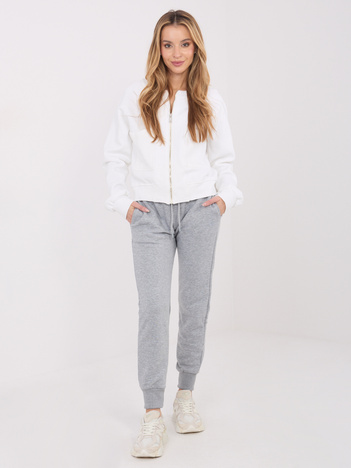 Ecru dresowa bluza z suwakiem