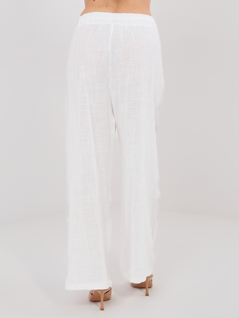 Ecru zwiewne spodnie od kompletu