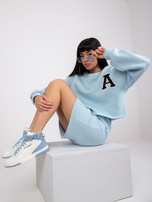 Jasnoniebieski dresowy komplet ze spódnicą Brixen