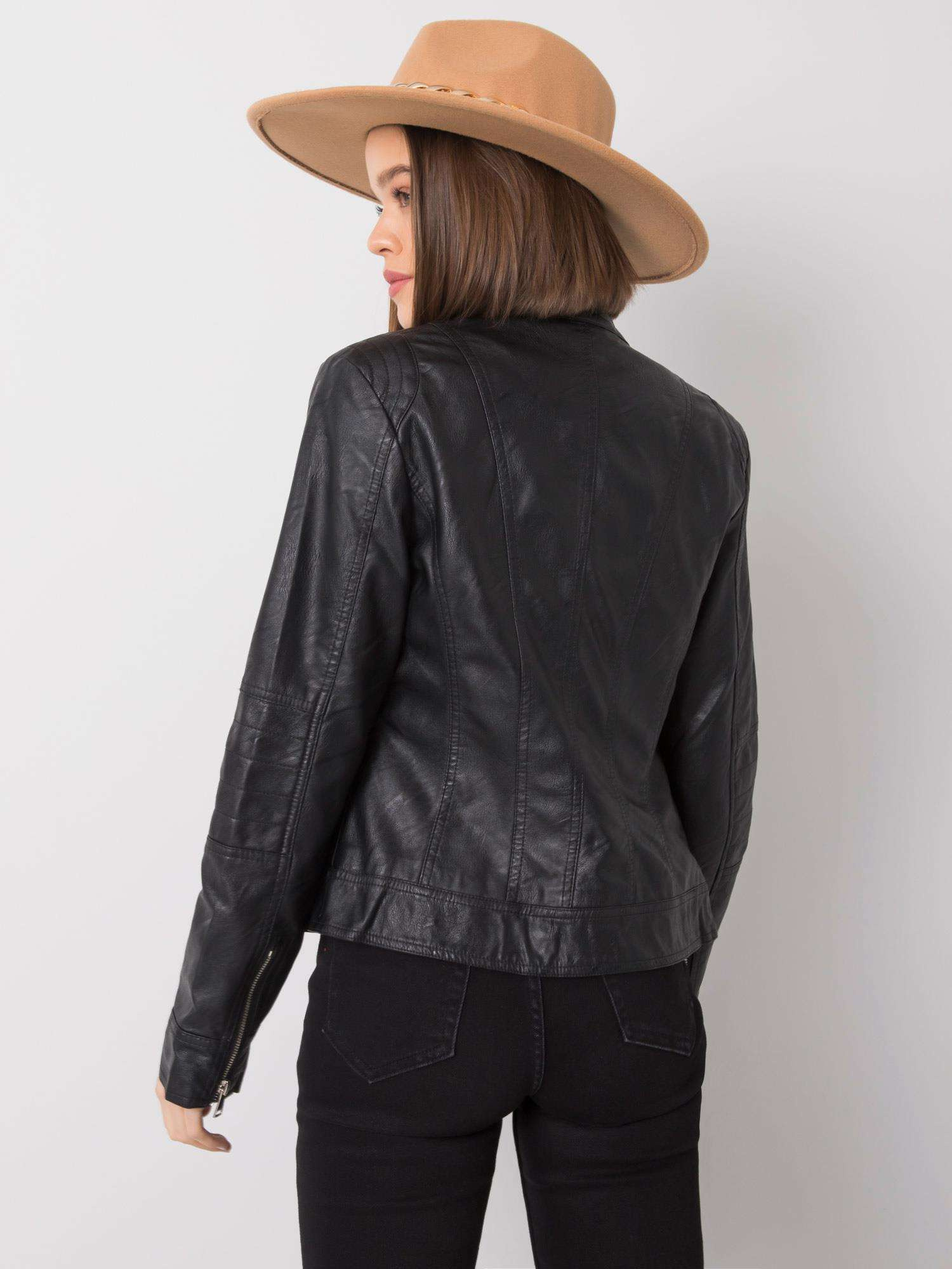 Eulalie Black Eco Leather Jacket