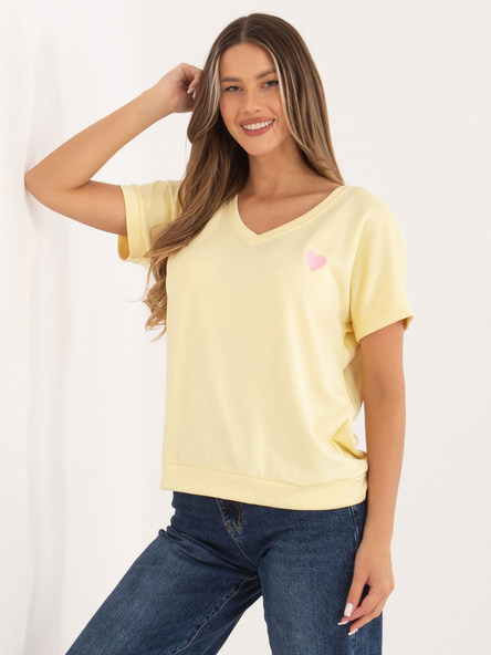 Miętowa damska bluzka oversize z krótkim rękawem