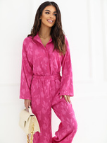 Fuksjowy letni komplet z wypukłym wzorem RUE PARIS