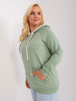 Hurt Pistacjowa bluza damska basic plus size
