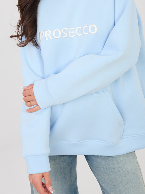 Pastelowa niebieska bluza kangurka z ociepleniem RUE PARIS