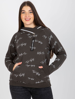 Hurt Khaki damska bluza plus size z kapturem i nadrukiem 