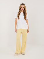 Jasnożółte dresowe spodnie z wiskozą 