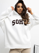 Ecru bluza oversize z naszywką RUE PARIS 