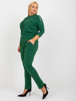 Hurt Ciemnozielone dresowe spodnie plus size z gumką w pasie Savage