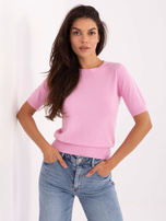 Jasnoróżowy damski sweter z wiskozą