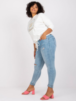 Ecru blouse plus size with print Roxanne