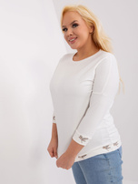 Hurt Ecru bluzka plus size z ozdobnymi ściągaczami